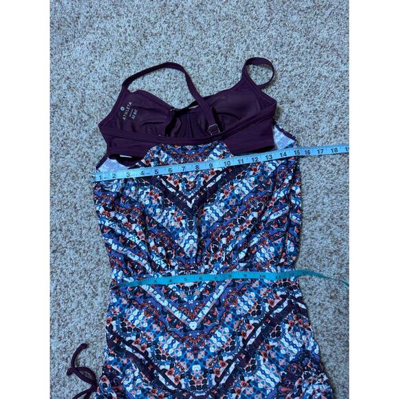 Athleta women's swim side scrunch Tankini/bikini, size 32 B/C; Chevron pattern - Picture 4 of 8